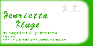 henrietta kluge business card